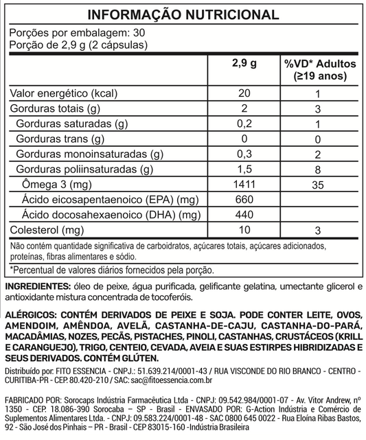 ÔMEGA 3 CONCENTRADO - 60 CÁPSULAS