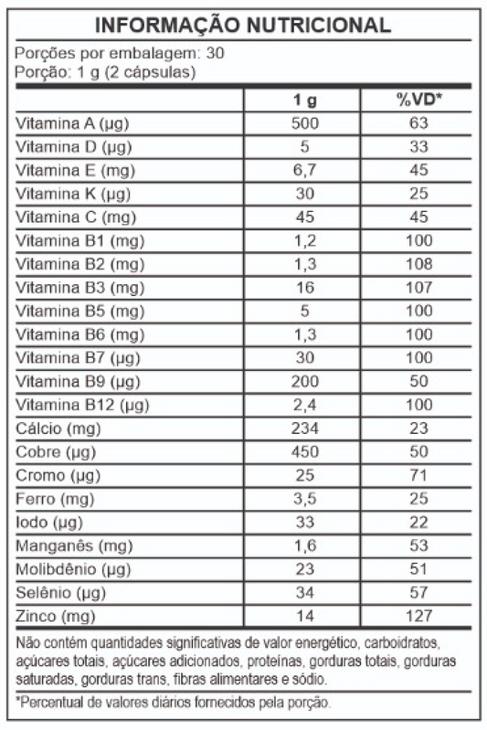MULTIVITAMÍNICO HOMENS - 60 CÁPSULAS