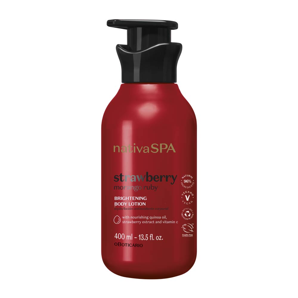 Loção Corporal Hidratante Nativa Spa Morango Ruby, 400ml