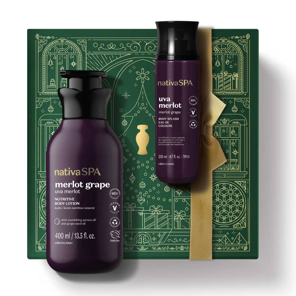 Kit de Natal Pele Perfumada Nativa SPA Uva Merlot